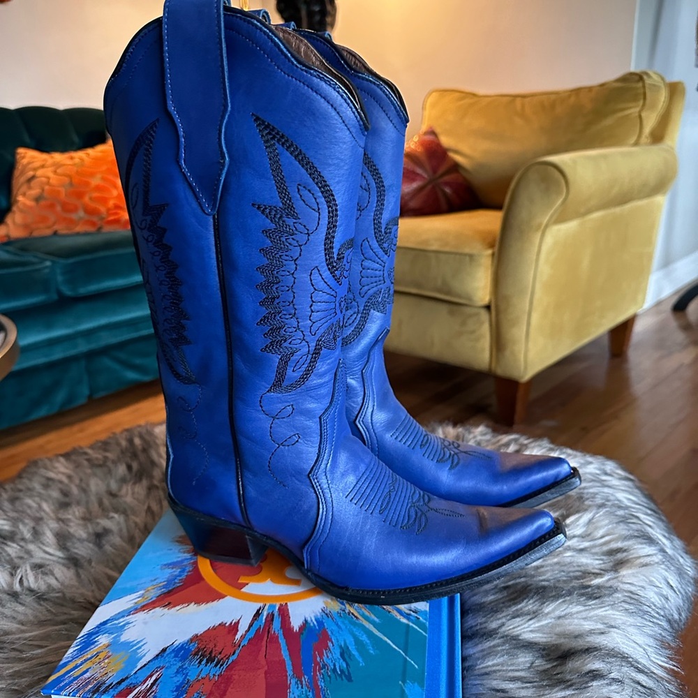Blue Western Cowboy Boots